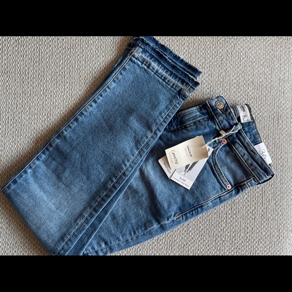 Mango Cropped Mid Rise Jeans - Sz 36 / 4 - Picture 6 of 7